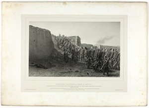 Workers Crowning the Breach of Bastion 7, ze Souvenirs d’Italie: Expedition de Rome od Denis Auguste Marie Raffet