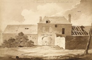 „Č. 5 The House of du Gourmon from the Wood on the Left“, 1815 (wc a tužka na papíře)