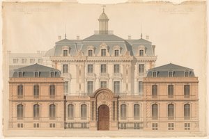 Prezentační výkres Hôtel de Camondo od Denis Louis Destors
