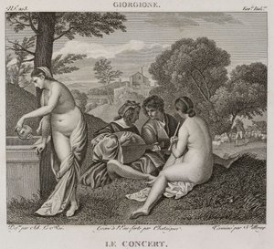 Denis-Sébastien Leroy, Antoine-Claude-François Villerey a Chataigner - Koncert podle Giorgioneho - 1802-1815 od Denis Sebastien Leroy