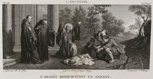 Denis-Sébastien Leroy, Antoine-Claude-François Villerey et Coiny - Svatý Benoît oživuje dítě, podle Louise de Silvestre - 1802-1815 od Denis Sebastien Leroy