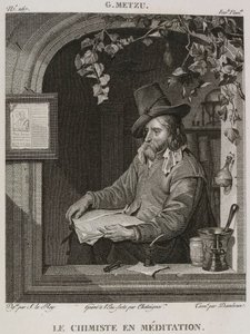 Denis-Sébastien Leroy, Chataigner a Dambrun - Lékárník v meditaci, podle Gabriela Metsu - 1802-1815 od Denis Sebastien Leroy