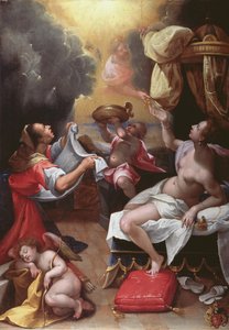 Danae (olej na plátně) od Denys Calvaert or Calvart