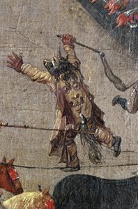 Triumf arcivévodkyně Isabelly v Ommeganck v Bruselu 31. května 1615, detail kostýmované postavy čerta, 1615 od Denys van Alsloot
