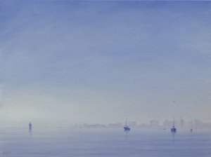 Mumbai Harbour (olej na plátně) od Derek Hare