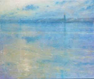 Stockholm Skyline, Riddarfjärden, 2016 (olej na plátně) od Derek Hare