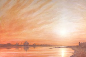 Taj Mahal při západu slunce
