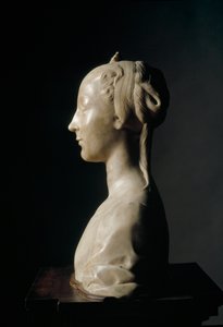 Busta mladé dámy Mramorová socha od Desideria da Settignana (asi 1430-1464) Rozměr 146 cm Florencie, Národní muzeum Bargello