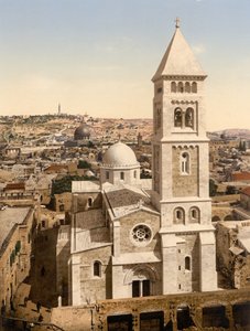 Kostel sv. Spasitele, Jeruzalém, Svatá země, cca 1890-1900 (fotochromovaný tisk) od Detroit Photographic Co.