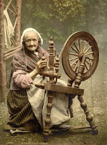 Irish Spinning Wheel County Galway, 1890 od Detroit Photographic Co.