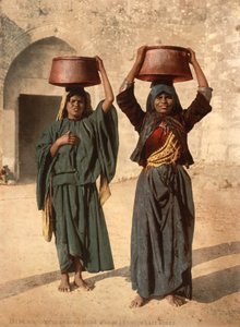 Prodejci mléka ze Siloam, Svatá země, kolem roku 1890 (fotomechanický tisk) od Detroit Photographic Co.