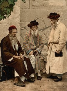 Typy Židů v Jeruzalémě, Svatá země, kolem 1890-1900 (fotochromovaný tisk)