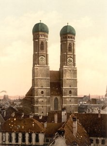 Frauenkirche, Mnichov, Bavorsko, Německo, Photochrome Print, c.1900 od Detroit Publishing Co.