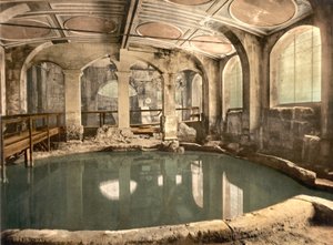 Římské lázně a opatství, Circular Bath, Bath, asi 1890-1900 (fotochromový tisk) od Detroit Publishing Co.