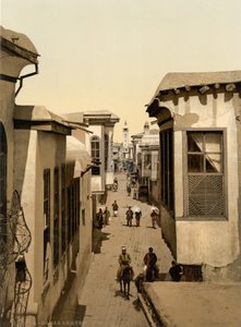 Ulice zvaná rovná, Damašek, Svatá země, Sýrie (fotochromový tisk) od Detroit Publishing Co.