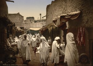 Alžírská ulice v Sidi Okba, kolem roku 1899 (fotochrom) od Detroit Publishing Co.