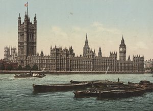Budovy parlamentu od řeky, Londýn, asi 1890-1900 (fotochrom) od Detroit Publishing Co.