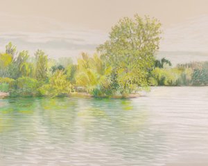 Stříbrná řeka, 2017 (pastel na papíře)