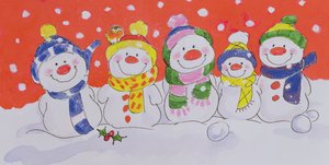Snow Family (wc a inkoust na papíře)