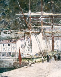 "" Pohled na přístav San Sebastian (San Sebastian, San Sebastian) ve Španělsku "" Obraz Daria de Regoyos (1875-1913) San Sebastian. Městské muzeum San Telmo