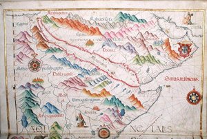 Egypt a Saúdská Arábie, detail z atlasu světa, 1565