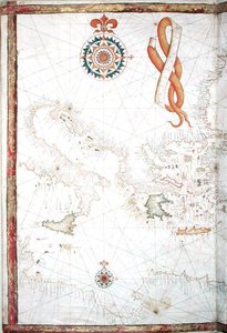 Itálie, Řecko a Kyklady, detail z atlasu světa, 1565