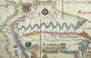 Severní Jižní Amerika, detail z atlasu světa, 1565