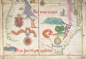 Jižní Amerika (South), detail z atlasu světa, 1565