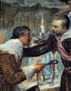 Breda se vzdala. Na konci obléhání Bredy (během třicetileté války): 5. června 1625 vyjednal Justin de Nassau (1559-1631) mír s Ambrogiem Spinolou Doriou, markýzem de Los Balbases (1569-1630), během ceremonie kde předal k od Diego Velázquez