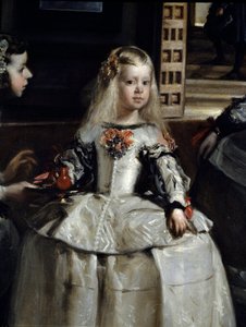 Las Meninas, Detail: Margarita Teresa obklopená služebnictvem a dvorními trpaslíky