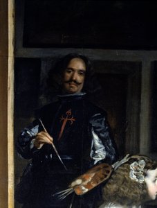 Las Meninas. Detail: autoportrét malíře před jeho stojanem