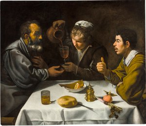 Le dejeuner - Oběd, Velazquez, Diego (1599-1660). Olej na plátně, c. 1618. Rozměr : 96x112 cm. Szepmuveszeti Muzeum, Budapešť od Diego Velázquez