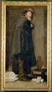 Moenipp, řecký satyr a filozof ze 3. století př. n. l. (malba na plátně)