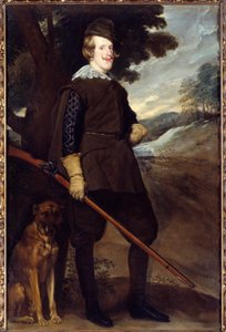 Portrét Filipa IV. (1605-1665), španělského krále v loveckém obleku ve věku 30 let. Obraz Diega Rodrigueze de Silva y Velasquez (1599-1660) od Diego Velázquez
