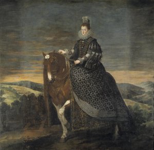 Rakouská královna Margrethe na koni od Diego Velázquez
