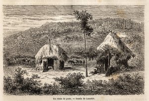 Poštovní štafeta mezi Bukureští a Pitesti. Rytina k ilustraci plavby z Paříže do Bukurešti (Rumunsko) v roce 1860 od designéra Lancelota v „Le tour du monde, nouveau journal des voyages“, vydaném pod vedením Edouarda Chartona
