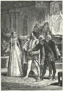 Hrabě z Essexu vyhrožoval, že vytasí meč poté, co ho královna Alžběta I. připoutala kolem ucha za jeho drzost, 1598