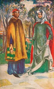 Muž a žena z doby Edwarda I., 1907 od Dion Clayton Calthrop