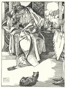 "Král odmítl veškeré občerstvení" (rytina) od Dion Clayton Calthrop