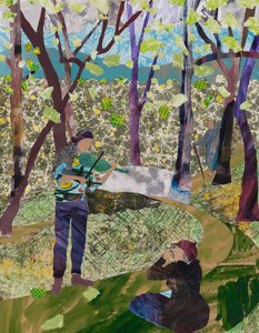 Hra na zpěv ptáků (koláž) od Dione Verulam