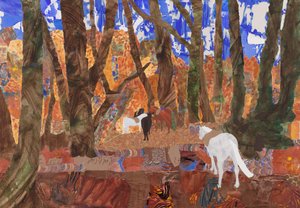 Odpočinek na koni, 2020 (koláž) od Dione Verulam