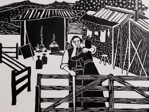 Siegfried a Sieglinda, Hundingova chata, Wagnerův Prstenový cyklus, 2024 (koláž) od Dione Verulam