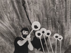 Siegfried a svatební rohy, Wagnerův Prstenový cyklus, 2024 (koláž) od Dione Verulam