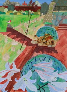 Letní lilie (koláž)