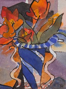 Tulipány (akvarel a tuš)