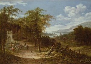 Zalesněná krajina, 18. století od Dionys Verburgh