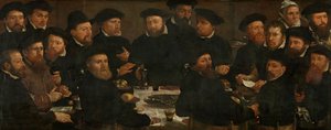 Banket osmnácti amsterodamských gardistů oddílu L, známých jako "The Perch Eaters", 1566 od Dirck Barendsz