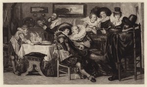 The Meal (rytina) od Dirck Hals