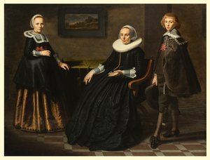 Äiti poikansa ja tyttärensä kanssa, n. 1641-41 (öljy viistetyssä tammipaneelissa)