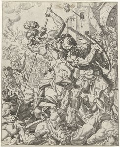 Útěk asyrské armády Judit a Holofernes (název série) od Dirck Volckertsz. Coornhert (attributed to)